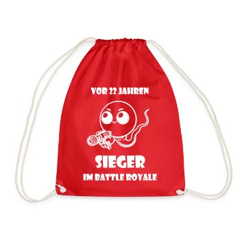 Sieger Battle Royale 22 Jahre Geburtstag Kleidung - Turnbeutel - Rot - Vorne