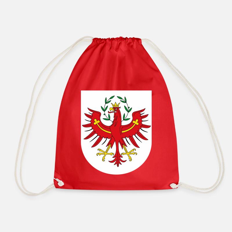 Tirol, Tiroler Adler mit Hintergrung - Turnbeutel - Rot