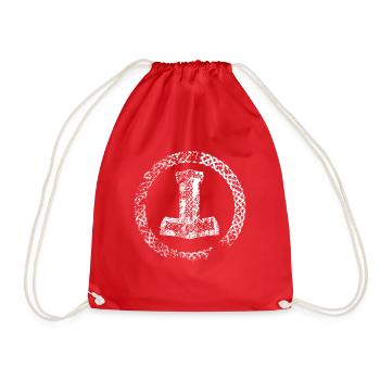 Vikings, Vikings, Odin, Thor, Ragnar, Ivar - Drawstring Bag - red - Front