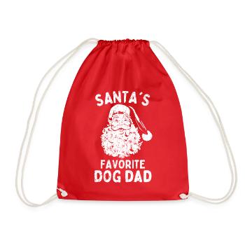 Chiens de Noël Papa Père Noël Chien préféré papa - Sac de sport léger - rouge - Devant