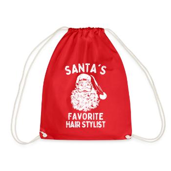Weihnachten Friseur Santa's Favorite Hair Stylist - Turnbeutel - Rot - Vorne