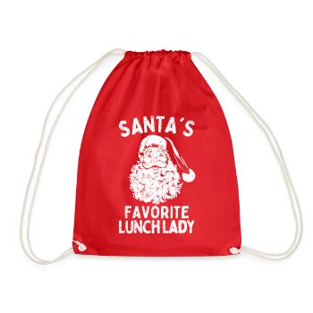 Père Noël préféré Lunch Lady drôle de dicton de Noël - Sac de sport léger - rouge - Devant