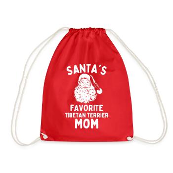 Noël Terrier tibétain maman Père Noël Chien préféré - Sac de sport léger - rouge - Devant