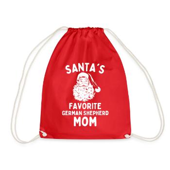 Christmas German Shepherd mom - Drawstring Bag - red - Front