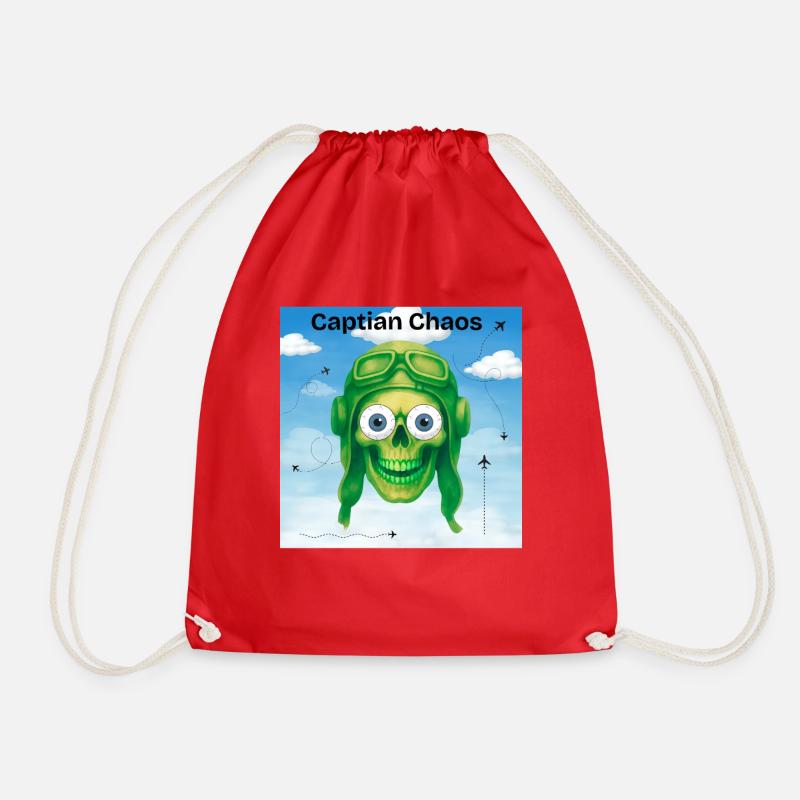 Captain Chaos t-shirt - Drawstring Bag - red