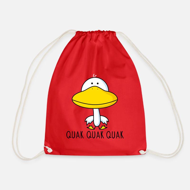 Funny duck - Drawstring Bag - red