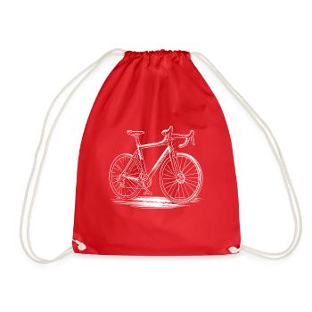 Rennrad minimalistisch - Turnbeutel - Rot - Vorne