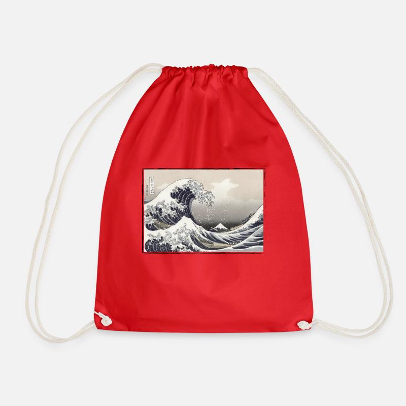 The Wave - Drawstring Bag - red
