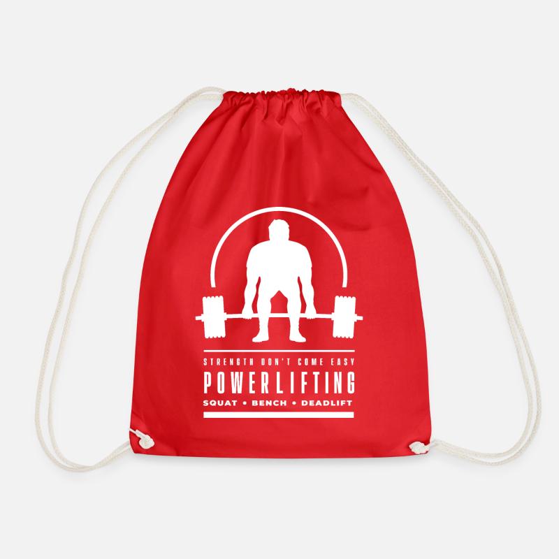 Powerlifting Deadlift - Strength Don't Come Easy - Drawstring Bag - red