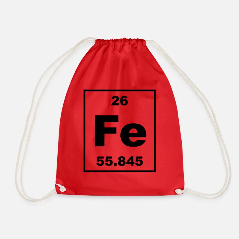 Ferrum (Fe) (element 26) - Drawstring Bag - red
