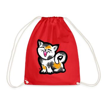 Drôle de chaton mignon. Charmant chaton qui rit. Miaou. - Sac de sport léger - rouge - Devant