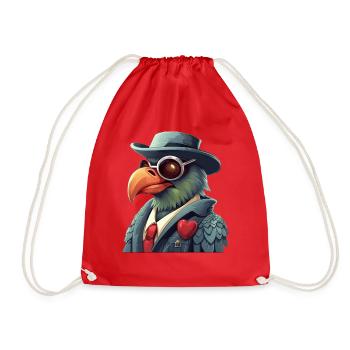 Gangster-Papagei mit Sonnenbrille - Turnbeutel - Rot - Vorne