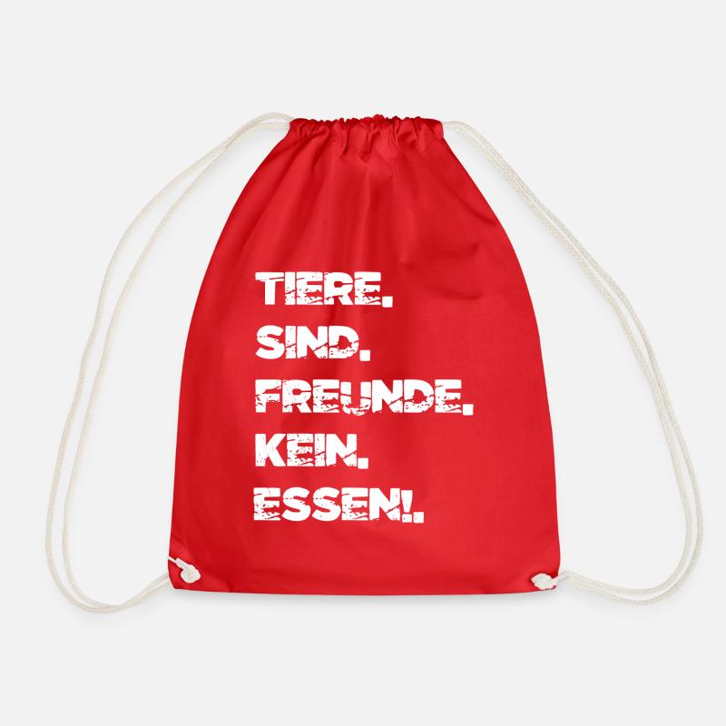 geschenkidee pro vegan geburtstagsgeschenk - Turnbeutel - Rot