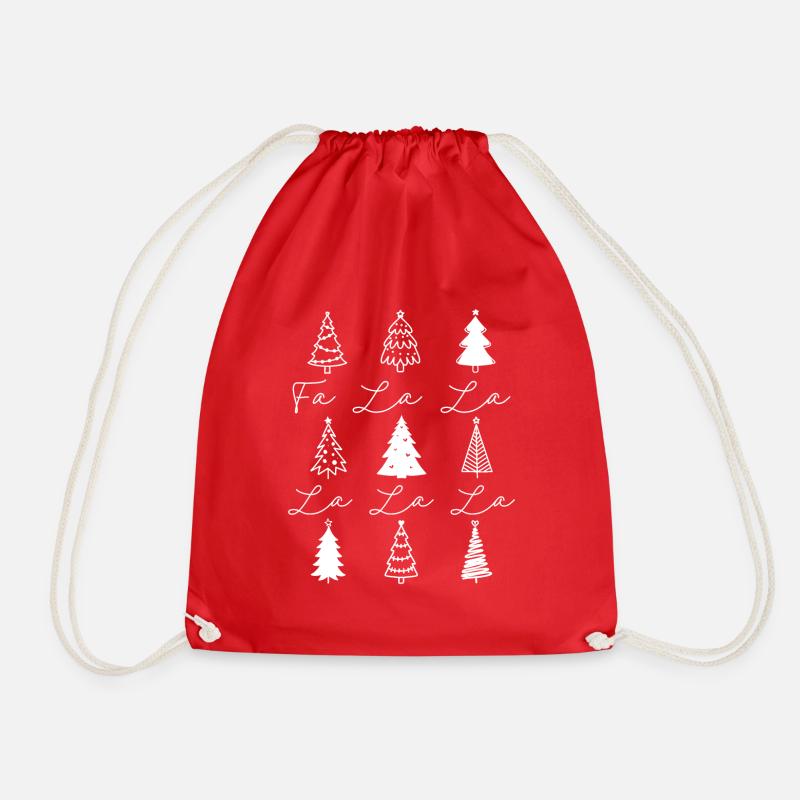 Weihnachtsbäume Fa la la - Turnbeutel - Rot