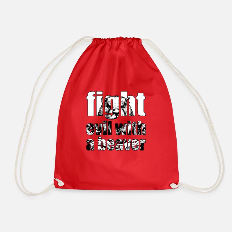 Beaver - Drawstring Bag - red