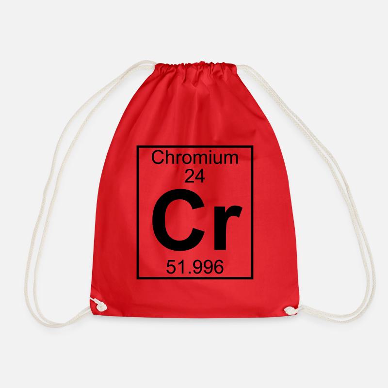 Chromium (Cr) (element 24) - Drawstring Bag - red