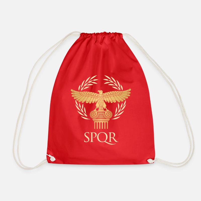 SPQR - Empire flag and republic Ancient Rome - Drawstring Bag - red
