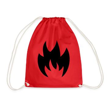 Flame Monochrome Fammen Fire Icon Graphic Pattern - Drawstring Bag - red - Front