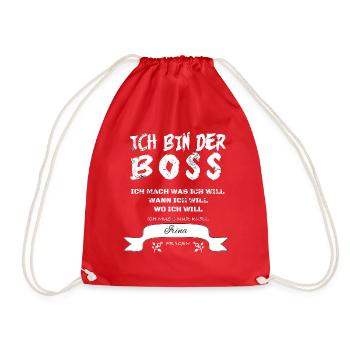 Boss Witziger Spruch Irina - Turnbeutel - Rot - Vorne