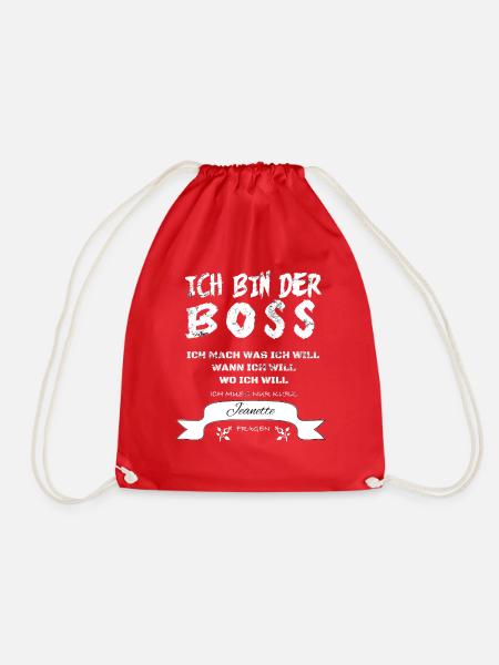 Boss Witziger Spruch Jeanette - Turnbeutel - Rot