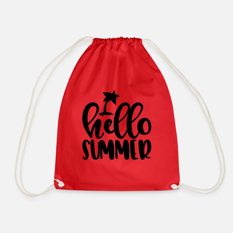 HELLO SUMMER - Drawstring Bag - red