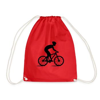 Fahrrad Rennrad Geschenkidee - Turnbeutel - Rot - Vorne