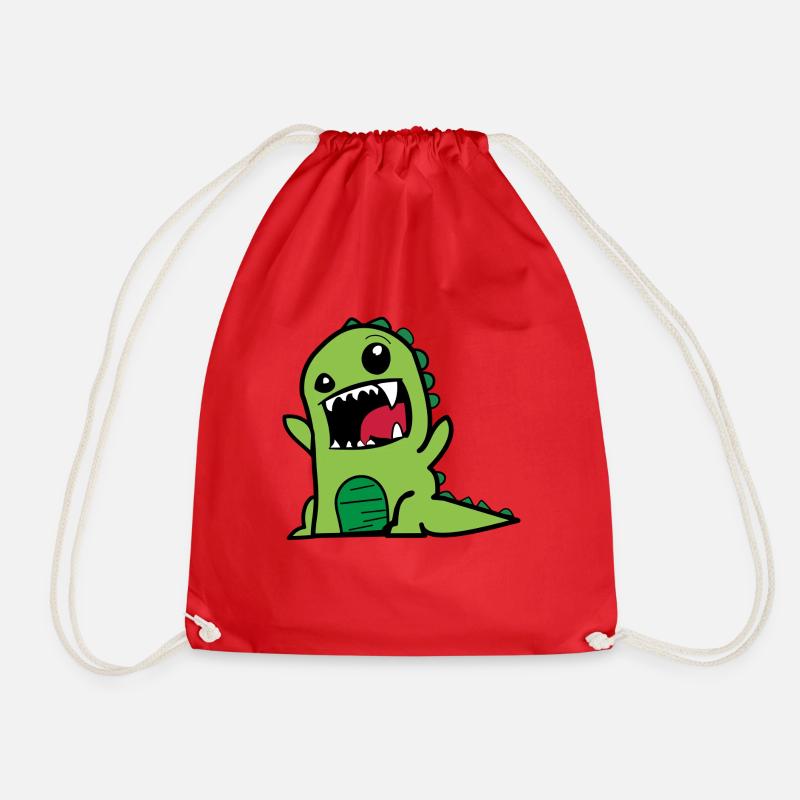 kleines grünes Monster - Drawstring Bag - red