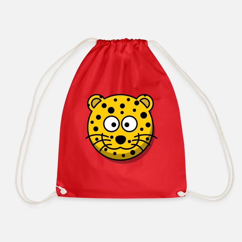 leopard - Drawstring Bag - red