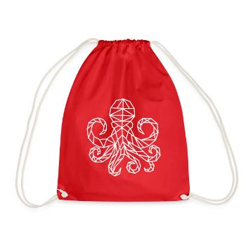 Tintenfisch Octopus Geometrisch - Turnbeutel - Rot - Vorne