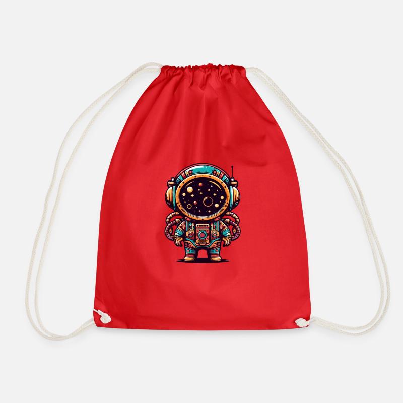 Funky astronaut - Drawstring Bag - red