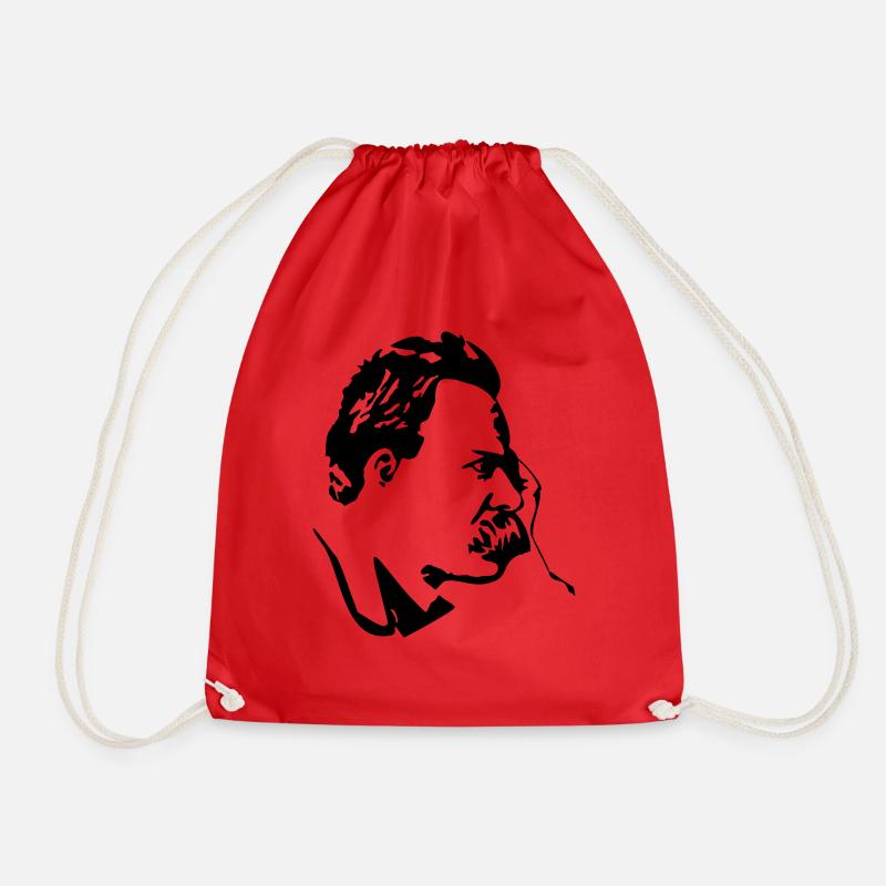 The Philosopher Nietzsche - Drawstring Bag - red