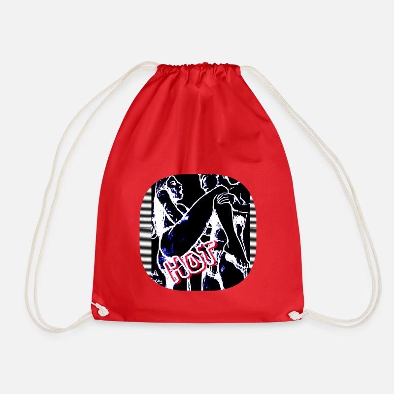 HOT (COVER/IMAGE) !! - Drawstring Bag - red