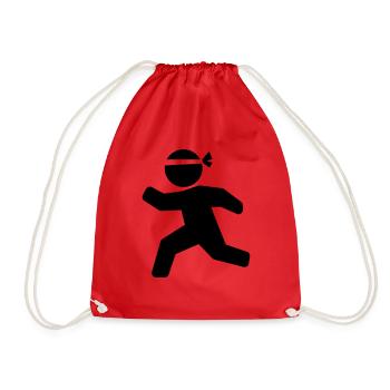 Karate Stickman - Turnbeutel - Rot - Vorne