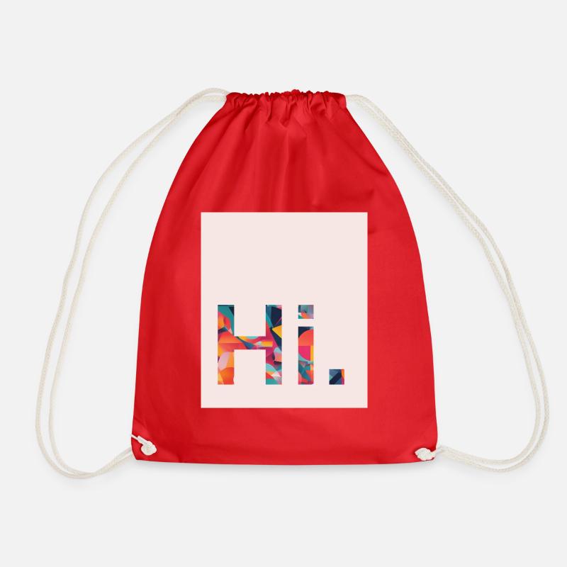 Hi - Drawstring Bag - red