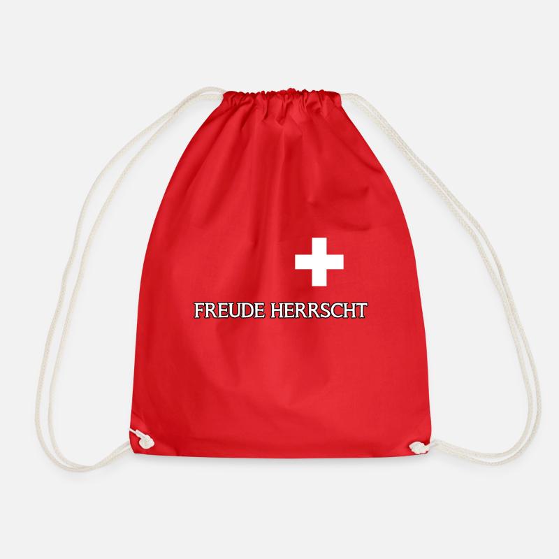 JOY RULES I Swiss shirt - Drawstring Bag - red