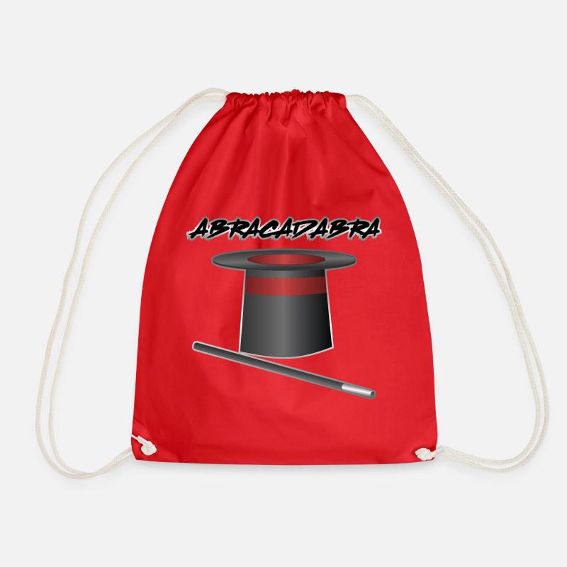 ABRACADABRA magic hat - Drawstring Bag - red