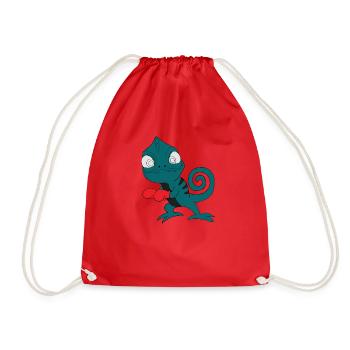 Gecko boxing - Drawstring Bag - red - Front