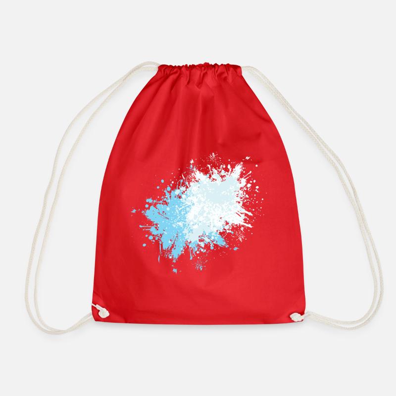 Farbspritzer frei gestalten customizable blau - Turnbeutel - Rot