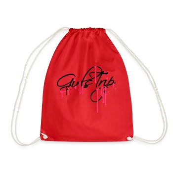 spray drops graffiti girls trip holiday fun rei - Drawstring Bag - red - Front