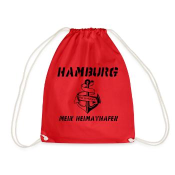 Hamburg mein Heimathafen - Turnbeutel - Rot - Vorne