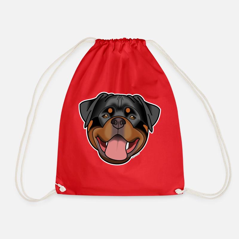 Rottweiler - natur - Turnbeutel - Rot