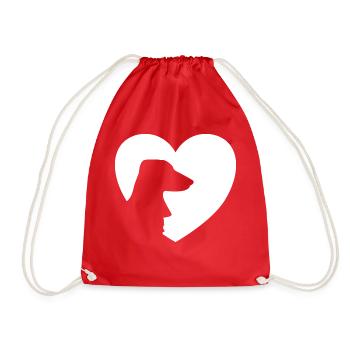 Cœur de chien J’aime le cadeau de cœur de teckel teckel - Sac de sport léger - rouge - Devant