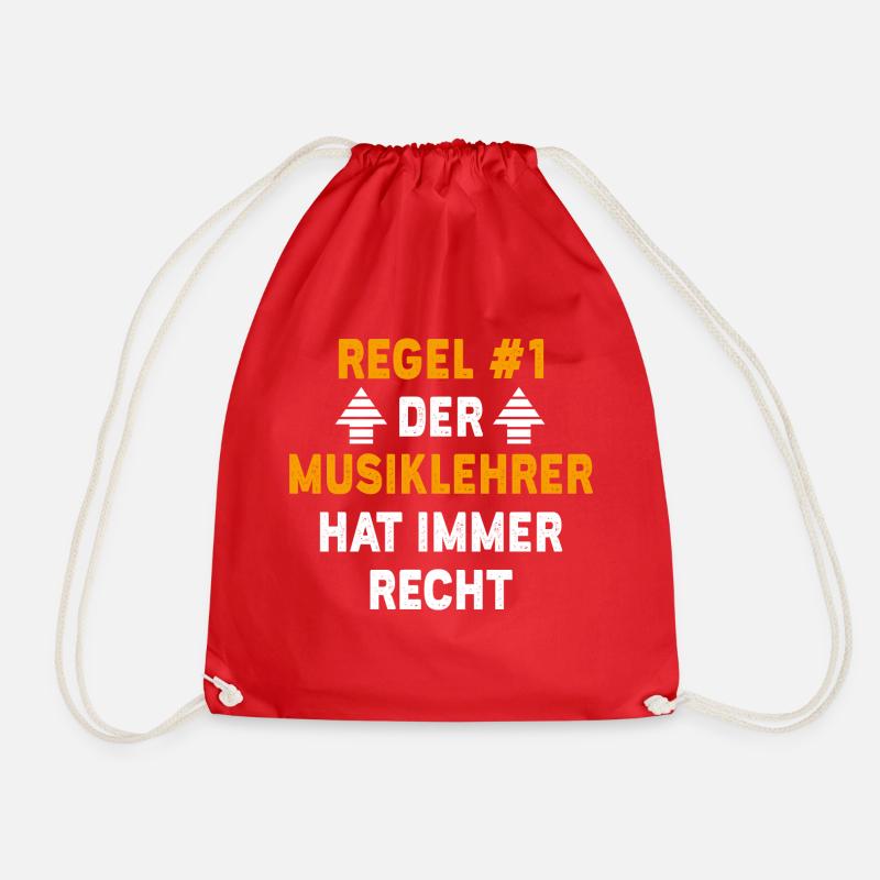 Musiklehrer Geschenk Geburtstag Spruch - Turnbeutel - Rot