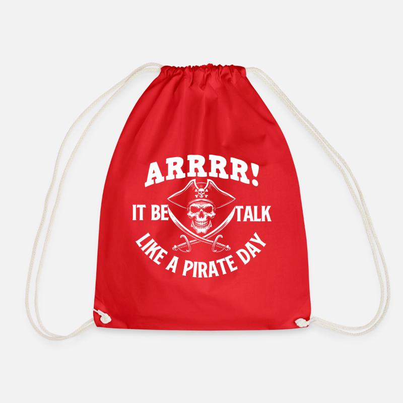 Es wird ein Tag des Redens wie ein Pirat - Buccaneer - Turnbeutel - Rot