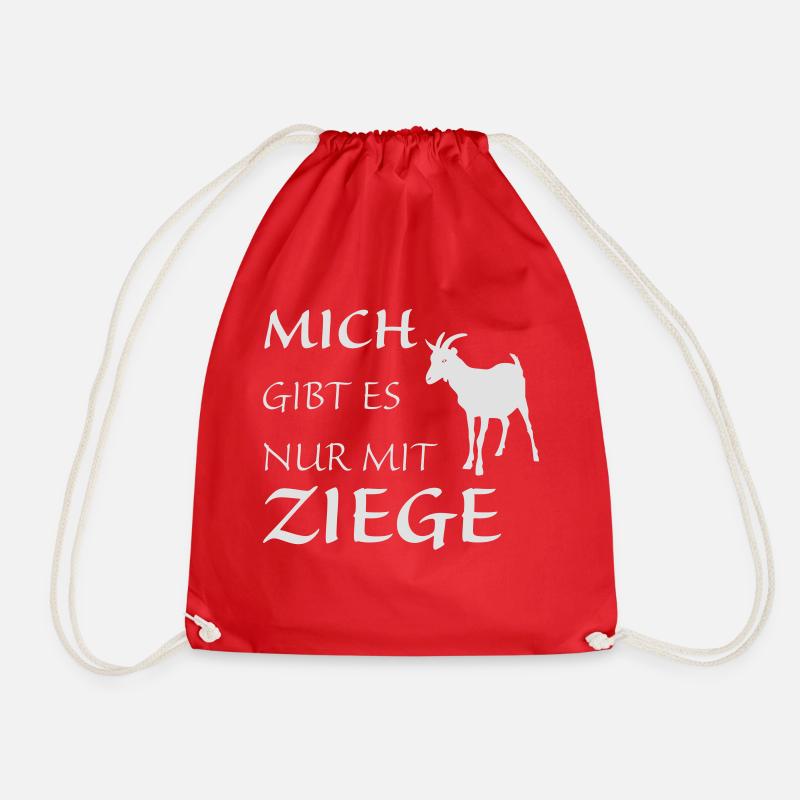 Nur mit Ziege - Turnbeutel - Rot