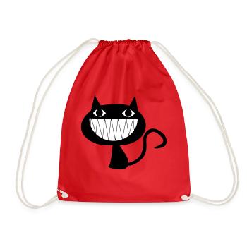 Chat qui rit avec des dents - Sac de sport léger - rouge - Devant