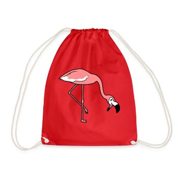 laugh mouth on food drink bow down flaming - Drawstring Bag - red - Front