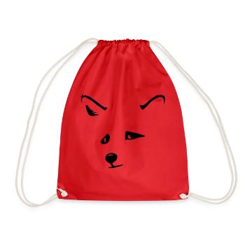 Fuchskopf / fox head (1c) - Drawstring Bag - red - Front