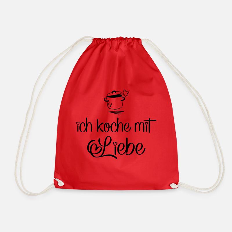 Kochen mit Liebe - Turnbeutel - Rot