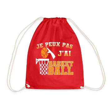 Je peux pas j'ai basket ball. T shirt basketball - Sac de sport léger - rouge - Devant